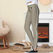 Persoonlijk Wit Streep Aardetint Gebroken Wit Huis Leggings