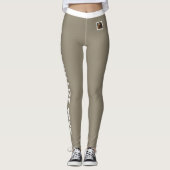 Persoonlijk Wit Streep Aardetint Gebroken Wit Huis Leggings (Voorkant)