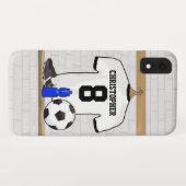 Persoonlijk wit zwart voetbal tenue Case-Mate iPhone case (Achterkant (horizontaal))