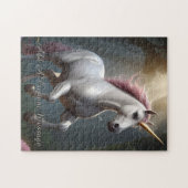 Persoonlijk Witte Eenhoorn Bos Legpuzzel (Horizontaal)