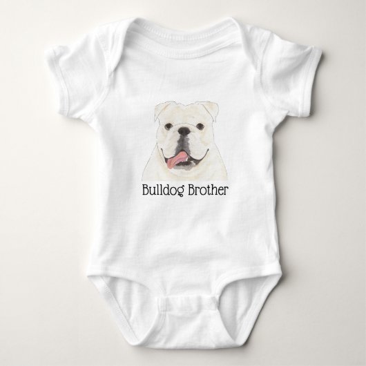 Persoonlijk witte Engels Bulldog-hond Romper (Voorkant)