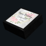 Persoonlijk - Witte glitter en roze Floral Cadeaudoosje<br><div class="desc">Personaliseer geschenkdoos met roze waterverf bloemen op een witte glitterachtige achtergrond klaar voor u om te personaliseren. Dit ontwerp kan voor andere gelegenheden zoals Moederdag, een Afstuderen, Grootmoederdag, Huwelijk, Jubileum, enz... worden gebruikt door de tekst eenvoudig te veranderen. ✔ OPMERKING: WIJZIG ALLEEN DE BENODIGDE SJABLOON GEBIEDEN! 😀 Indien nodig, kunt...</div>
