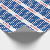 Persoonlijk witte honkbal met rode stiksels cadeaupapier (Hoek)