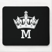 Persoonlijk Witte Kroon Monogram Muismat (Voorkant)