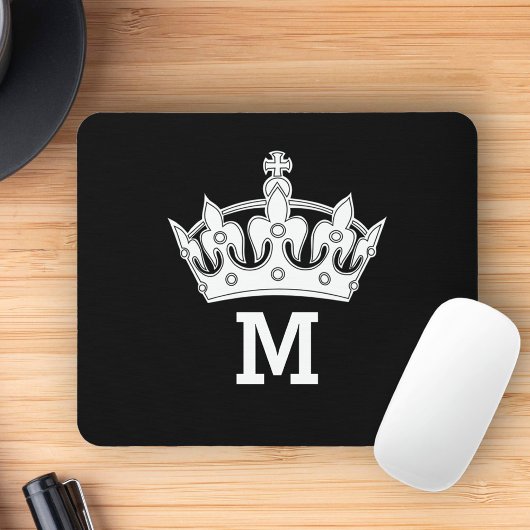 Persoonlijk Witte Kroon Monogram Muismat