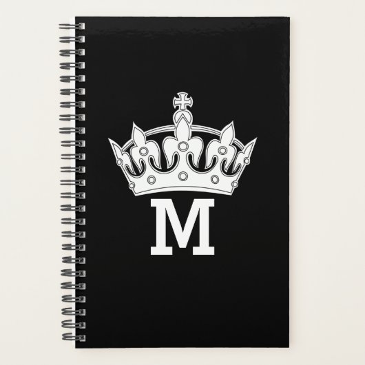 Persoonlijk Witte Kroon Monogram Planner (Voorkant)