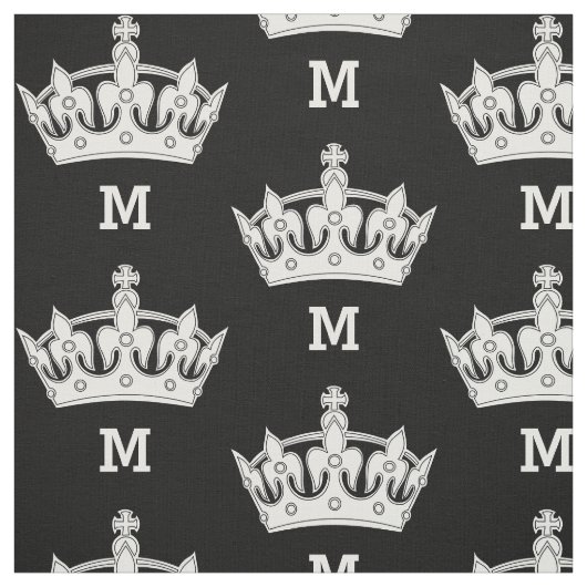 Persoonlijk Witte Kroon Monogram Stof (Swatch)