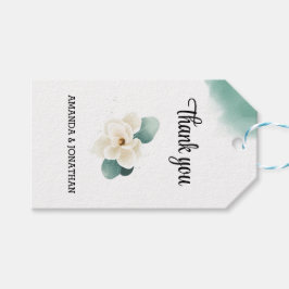 Persoonlijk Witte Magnolia Weddenschap Bedankt Cadeaulabel