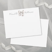 Persoonlijk Witte Strik Monogram Notitiekaartje