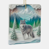 Persoonlijk Wolf Kerst Wonderland Kerstmis Keramisch Ornament (Rechts)