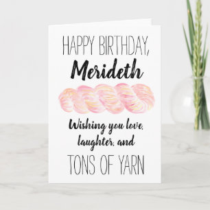 Persoonlijk Yarn Joke Birthday Kaart