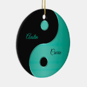Persoonlijk Yin-Yang Holiday kerstversiering Keramisch Ornament (Rechts)