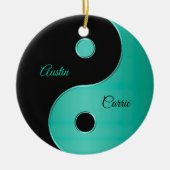 Persoonlijk Yin-Yang Holiday kerstversiering Keramisch Ornament (Voorkant)