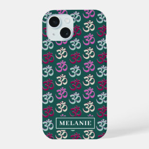 Persoonlijk Yoga Oom Symbool Patroon iPhone 15 Case