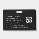 Persoonlijk Zakelijk Bedrijfslogo Modern ID Badge (Achterkant)