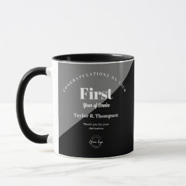 Persoonlijk zakelijk geschenk eerste dienstjaar mok