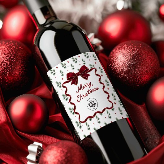 Persoonlijk zakelijk kerst-wijnfleslabel wijn etiket
