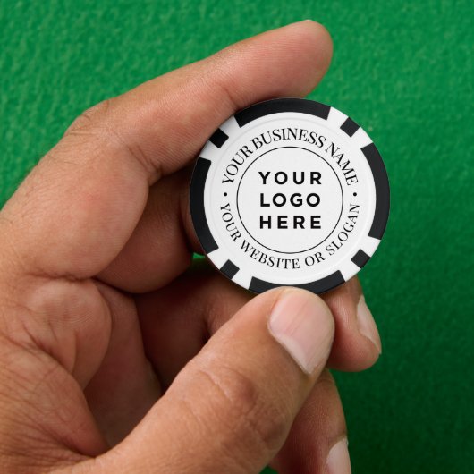 Persoonlijk Zakelijk Logo en Tekst Elegant Poker Chips (Hand)