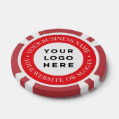 Persoonlijk Zakelijk Logo en Tekst Elegant Rood Poker Chips (Enkel)