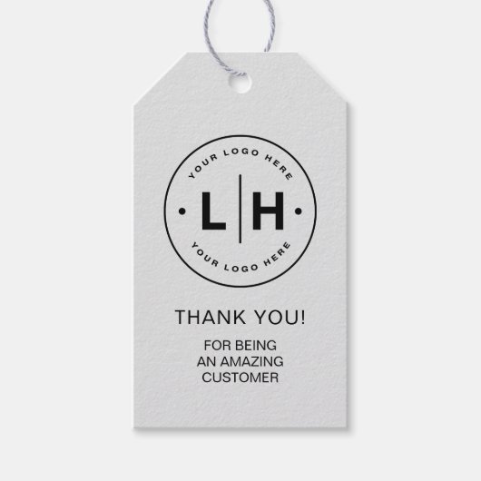 Persoonlijk Zakelijk Logo Grijs Promotioneel  Cadeaulabel (Voorkant)