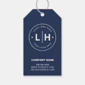 Persoonlijk Zakelijk Logo Marineblauw Cadeaulabel (Achterkant)