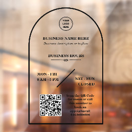 Persoonlijk Zakelijk Logo Open Winkeluren Deur Raamsticker