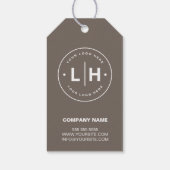 Persoonlijk Zakelijk Logo Taupe Cadeaulabel (Achterkant)