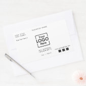 Persoonlijk zakelijk logo & tekst sjabloonlabel rechthoekige sticker (Envelop)