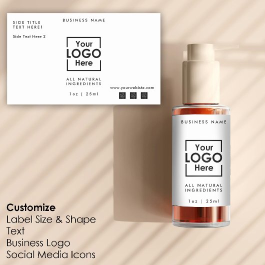 Persoonlijk zakelijk logo & tekst sjabloonlabel rechthoekige sticker