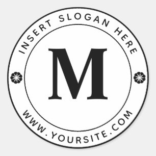 Persoonlijk Zakelijk Monogram Rond Ronde Sticker