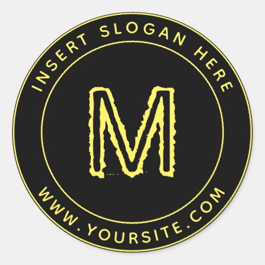 Persoonlijk Zakelijk Monogram Rond Ronde Sticker (Voorkant)