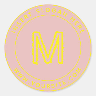 Persoonlijk Zakelijk Monogram Rond Ronde Sticker