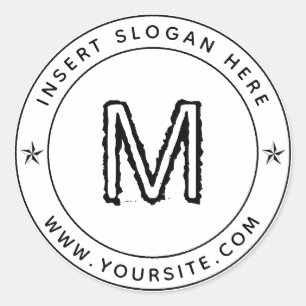 Persoonlijk Zakelijk Monogram Rond Ronde Sticker