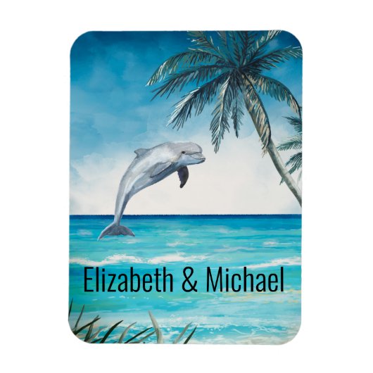 Persoonlijk Zee dolfijnenmarker Magnet met kruisin Magneet (Verticaal)