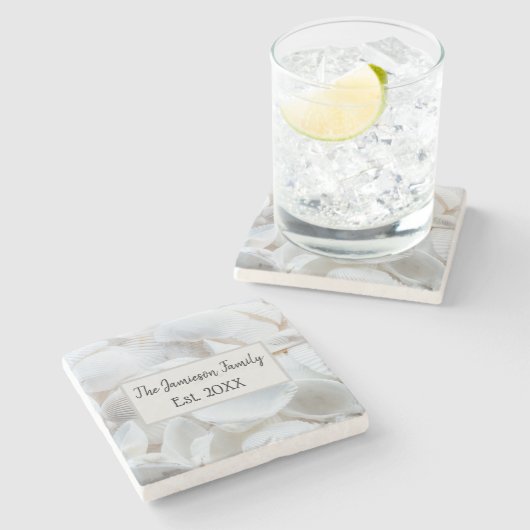 Persoonlijk Zee Shell Stenen Onderzetter (Zijkant)