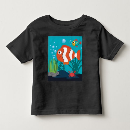 Persoonlijk zeedierenpatroon met vis krab zeewier kinder shirts (Voorkant)