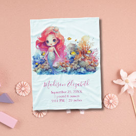 Persoonlijk Zeemeermin Baby Shower Cadeau Voor Bab Fleece Deken