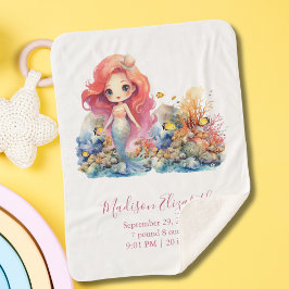 Persoonlijk Zeemeermin Baby Shower Cadeau voor Bab Sherpa Deken