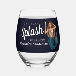 Persoonlijk zeemeermin vrijgezellenfeest wijnglas zonder voet