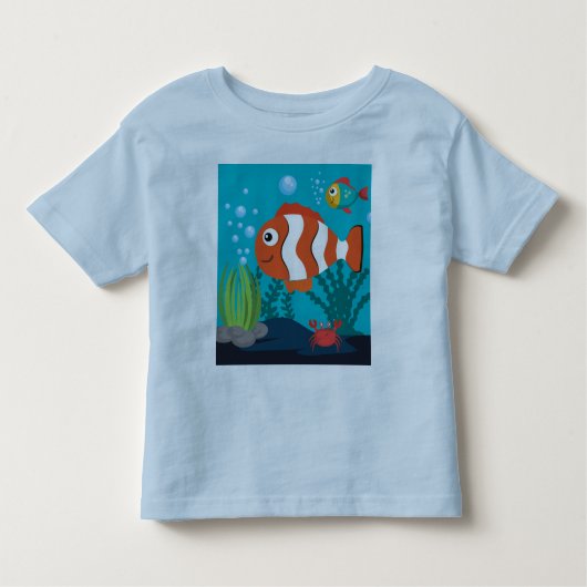 Persoonlijk Zeewierpatroon met Vis Krab Zeewier  Kinder Shirts (Voorkant)