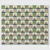 Persoonlijk zeilbootvakantiegeschenk cadeaupapier (Vlak)
