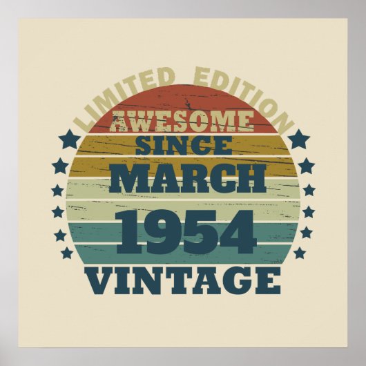 Persoonlijk zeventig vintage 70ste verjaardag poster (Voorkant)
