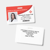 Persoonlijk Ziekenhuis werknemer Foto ID-kaart Badge (Front & Back)