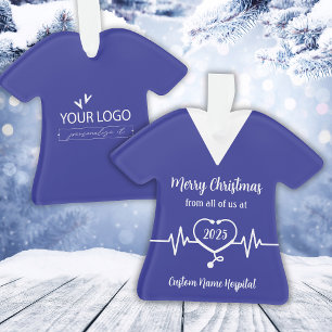 Persoonlijk ziekenhuislogo en naam kerst ornament