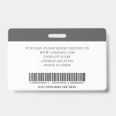 Persoonlijk ziekenhuispersoneel Foto ID Badge (Achterkant)