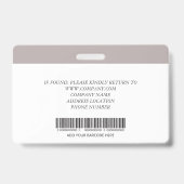 Persoonlijk ziekenhuispersoneel foto ID-label Badge (Achterkant)