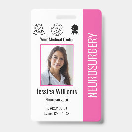 Persoonlijk ziekenhuiswerknemerslogo en foto-ID Badge