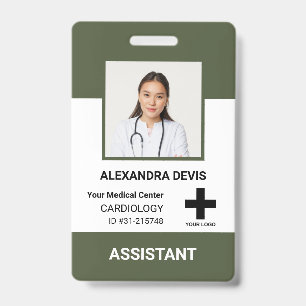 Persoonlijk ziekenhuiswerknemerslogo & foto badge