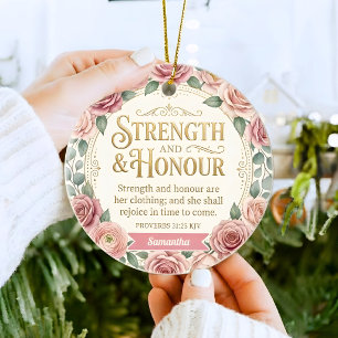 Persoonlijk Zij Is Bekleed Met Kracht Ornament