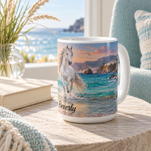 Persoonlijk zilver Andalusische paard Mediterraan Koffiemok